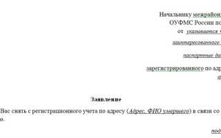 Как снять умершего с регистрации по месту жительства?