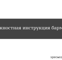 Образец должностной инструкции бармена в 2021 году
