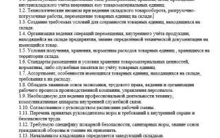 Должностная инструкция и обязанности кладовщика