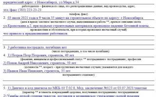 Извещение о несчастном случае на производстве. образец и бланк 2021 года
