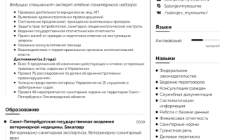 Сфера профессиональных интересов в резюме госслужащего
