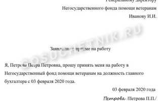 Заявление о приеме на работу. образец заполнения и бланк 2021 года